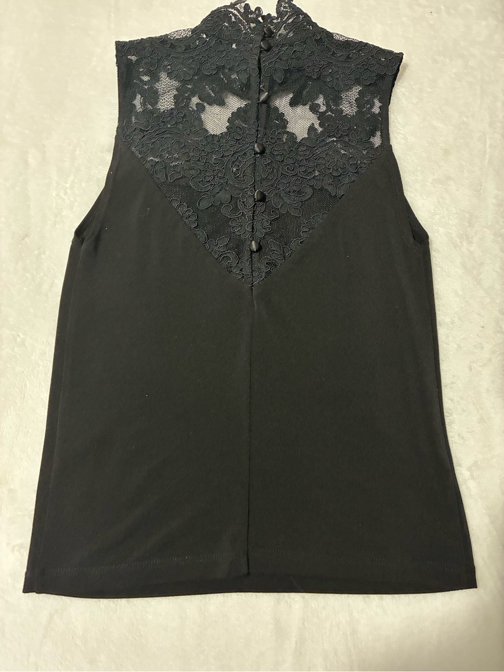 Alice + Olivia Black Lace Yoke Sleeveless Camisole